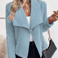 Solid Color Large Lapel Short Long Sleeve Women's Coat