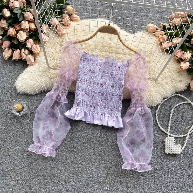 Slim All-match Sweet Printed T-shirt Trendy Spring