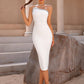 Lady Diagonal Collar Temperament Bandage One-piece Dress