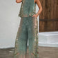 Women's Digital Printing Jerkin Trousers