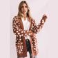 Cardigan tricoté épais et ample à pois irréguliers pour femme