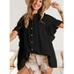 Women's Fashion Stand Collar Ruffled Sleeve Peplum Top
