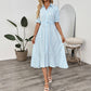 Striped Shirt-style Dress With Puff Sleeves And A Lapel Neckline