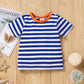 Striped Short Sleeve Cute Summer New Boys' Suit
