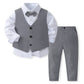Ensemble gilet à col gentleman pour banquet de bébé