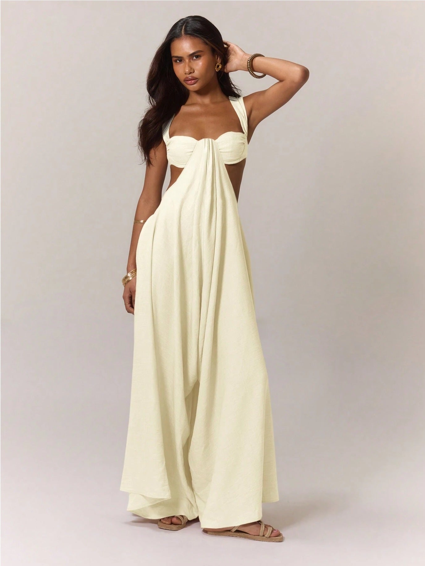 European And American Leisure Tied Spaghetti-strap Trendy Jumpsuit