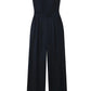 Combinaison ample noire en lin mélangé pour femme, style soutien-gorge