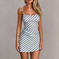 Irregular Print Slip Dress For Women