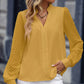 V-neck Long-sleeved Chiffon Shirt Lace Stitching Solid Color Tops Women Clothing