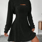 New Fashion Fall Winter Hooded Shawl Long-sleeved Vest Short Skirt Two-piece Set