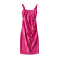 U-neck Stretchy Figure-flattering Slip Dress