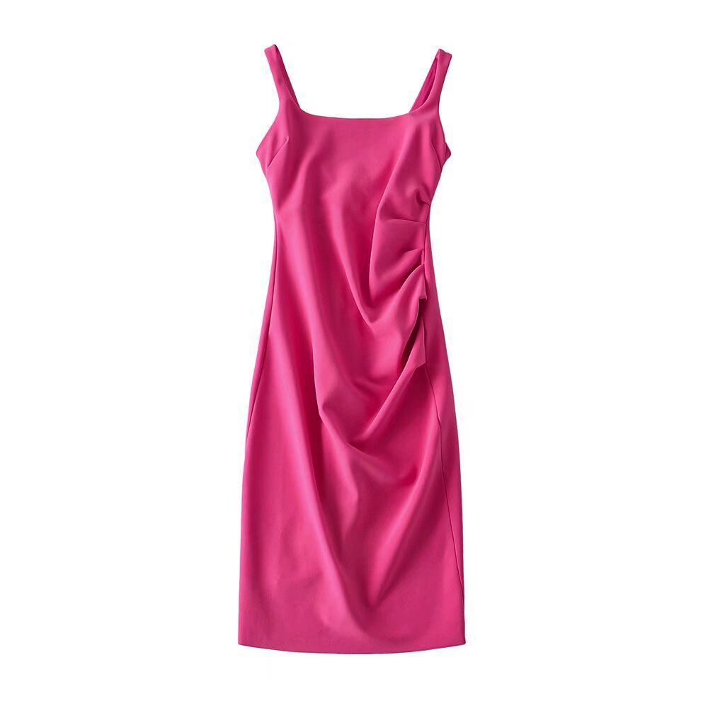 U-neck Stretchy Figure-flattering Slip Dress