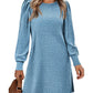 Robe ample décontractée en tricot à manches bouffantes pour femmes, mode européenne et américaine