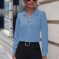 Commuter Women's Shirt Versatile Simple Solid Color Long Sleeve Mid-length Plus Size