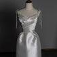 Robe-jupe en satin à imprimé floral, simple et légère, pour sortir