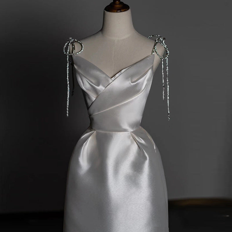 Robe-jupe en satin à imprimé floral, simple et légère, pour sortir