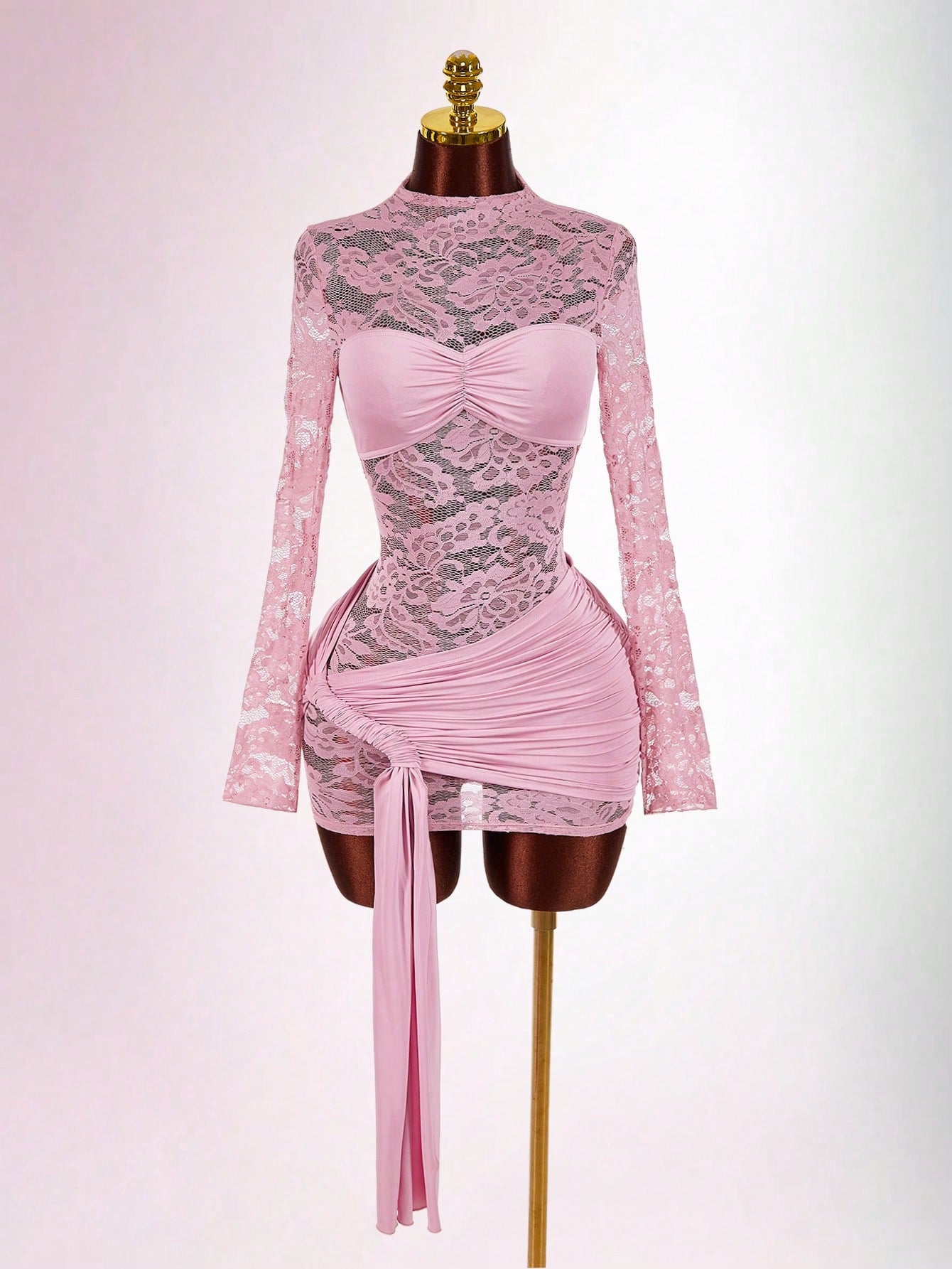 New Stylish Lace Hollow-out Sheer Dress For International Trade