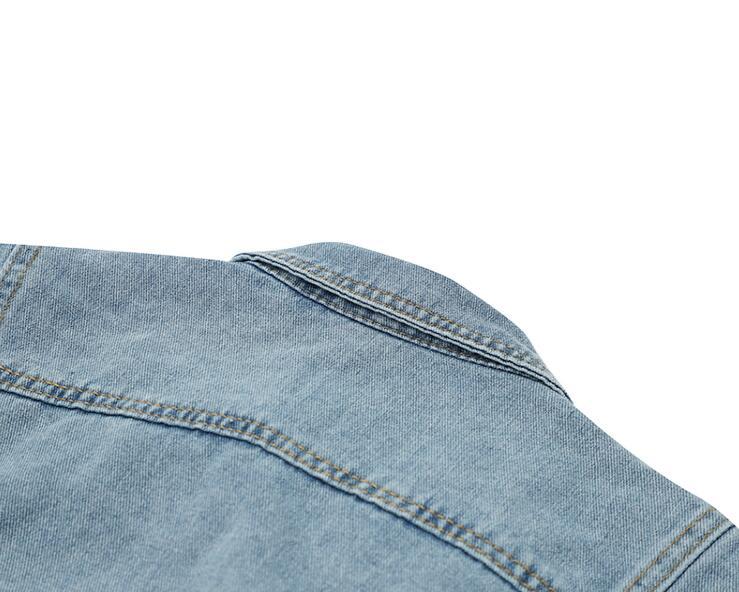 Women's Short Denim Jacket With Large Lapel