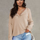Women's Fashionable Casual All-match V-neck Long-sleeved Top