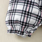 New Baby Girl Bow Plaid Jumpsuit