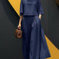 European And American Fashion Suit Solid Color Short Sleeve Loose Trousers Two-piece Set