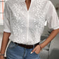 Women's Fashion V-neck Stand Collar Embroidery Lace Blouse Shirt