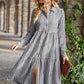 Wide Hem Long Sleeve Dress Plaid Casual Dress