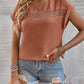 Women's Summer New Casual Solid Color Stitching Lace Top