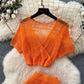 Knitted Top High Waist Sheath Skirt