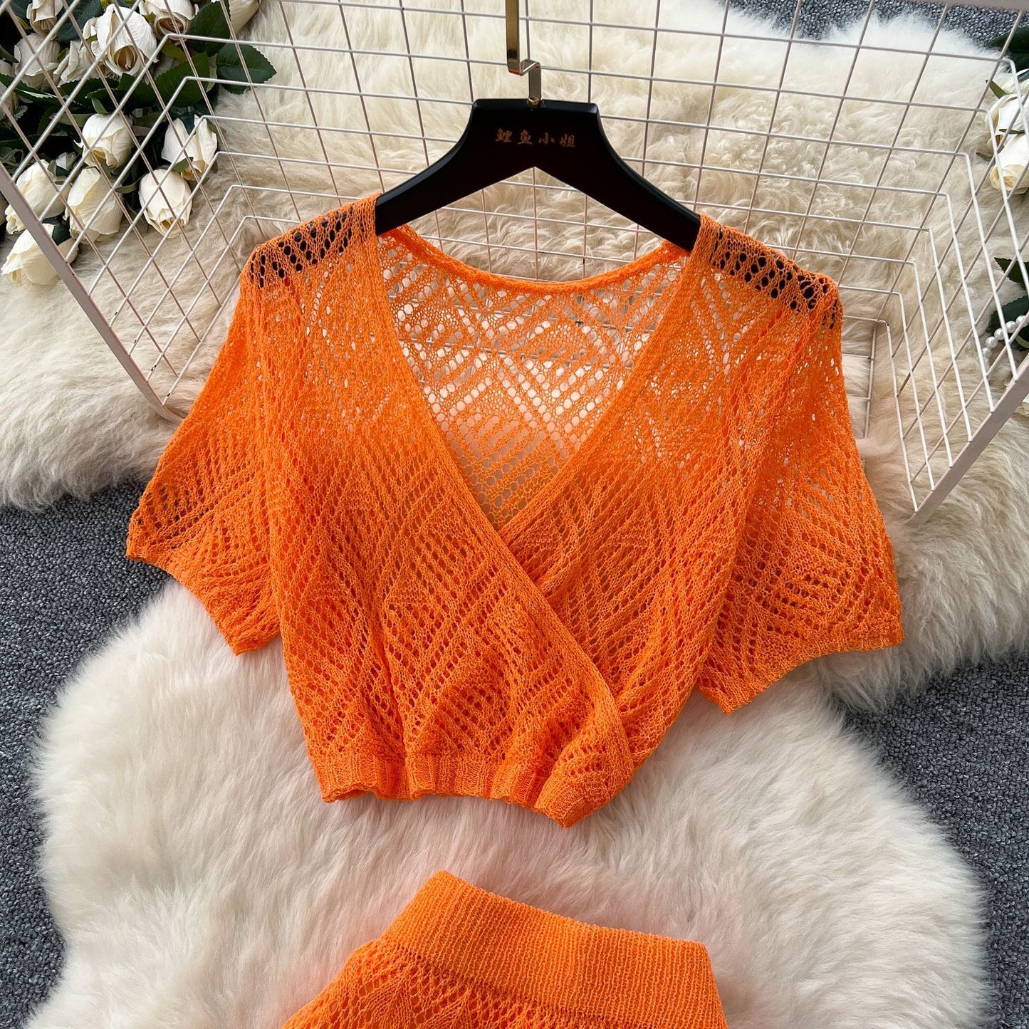 Knitted Top High Waist Sheath Skirt