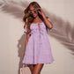 Women's Fashion Backless Strapless Tie-up Mini Dress