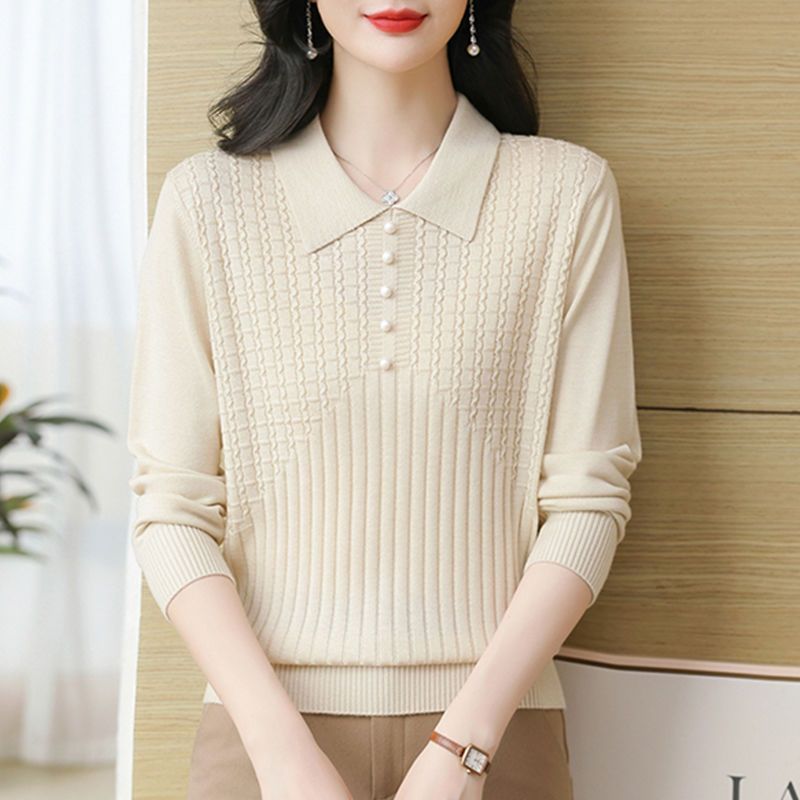 Pull femme en tricot à revers perlé