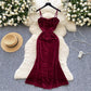 Women's Socialite Pleated Waist Tight Suspender Dress