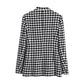 European And American Style Houndstooth Texture Pocket Slim Suit Jacket