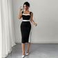 Women's Elegant Intellectual Style Contrasting-color Dress