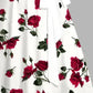 Vintage Rose Print Midi Dress With Belt