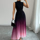 Women's Casual Crew-neck Sleeveless Gradient-color Dress