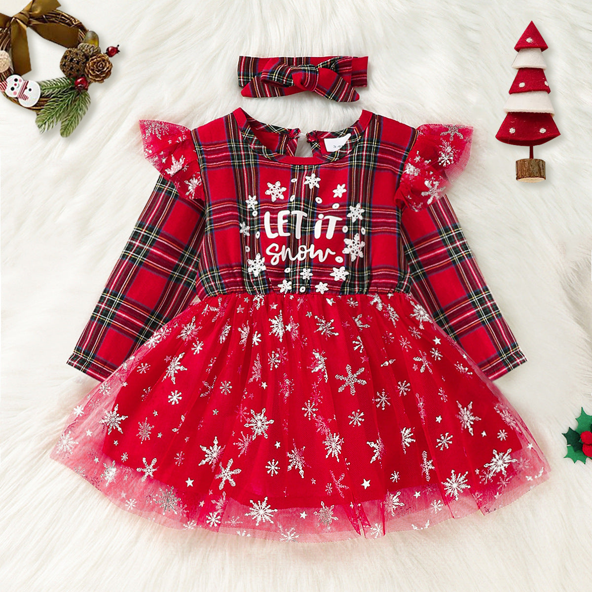 Red Mesh Princess Dress Baby Toddler