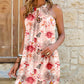 Digital Printing Strapless Round Neck Sling Dress