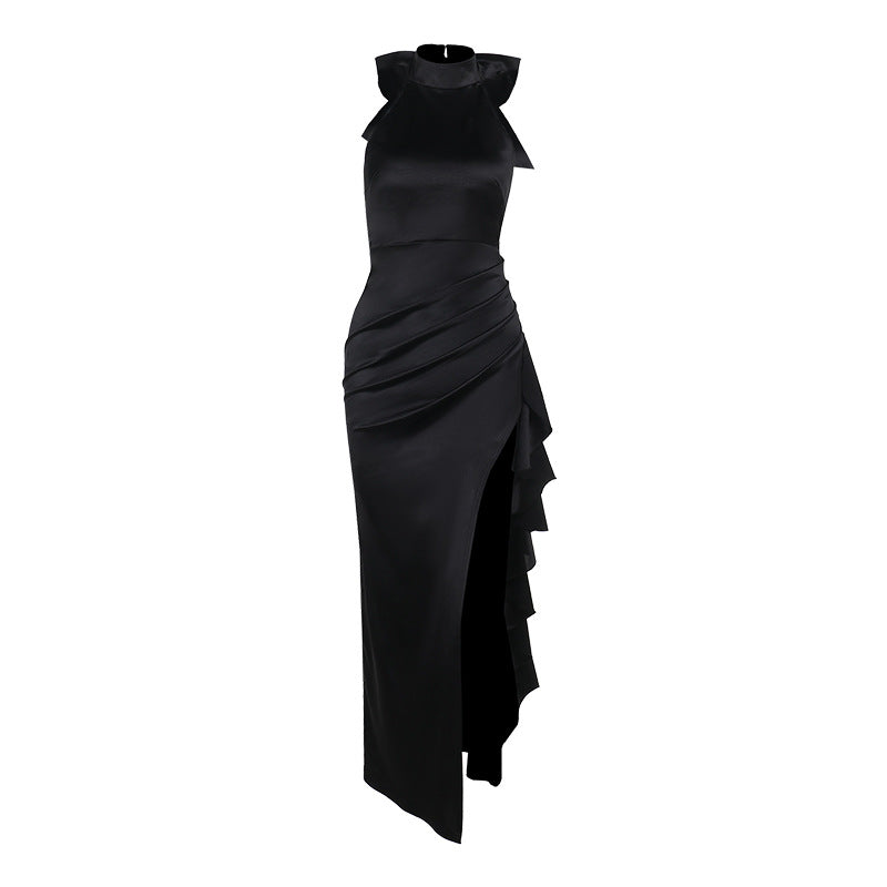 Individualized Lace-trimmed Split Dress