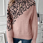 Turtleneck Leopard Print Long Sleeve Loose Fashion Casual Sweater