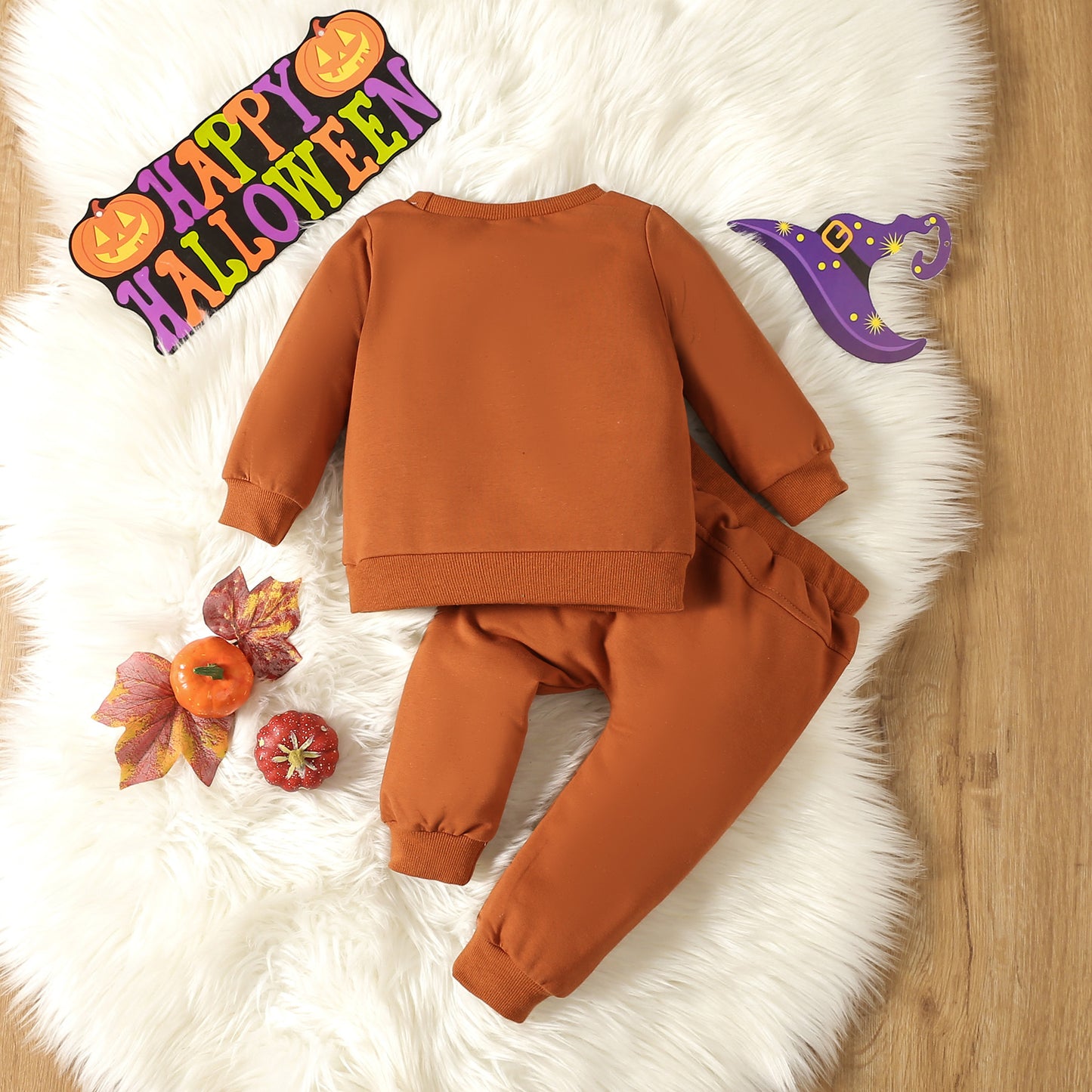Ensemble deux pièces sweat-shirt décontracté à manches longues et motif grimace d'Halloween