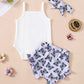 Baby Girl's Rompers Crawling Suit Printed Butterfly Two-piece Set