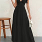 Backless Halterneck V-Neck Pleated A- Line Dress Women's Clothing One-Piece Dress Ankle-length Skirt For Beach Vacation Outfits