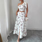 Womens Elegant And Stylish Printed Top And Skirt Two-Piece Set