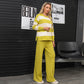 Sweater Patchwork Stripes Round Neck Fashion Loose