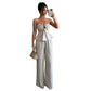 Elegant And Minimalist Design Strapless Straight-leg Pantsuit Women's Clothing