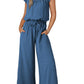 Square Collar Sleeveless Camisole Wide Leg Trousers