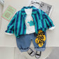 Children's Casual Long Sleeve Shirt Cardigan Jeans Suit