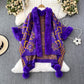 Leopard Print Fur Collar Coat Loose Mid-length Jacquard Knitted Shawl Cardigan